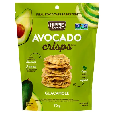 Hippie Snacks Avocado Crisps - Guacamole - 70g