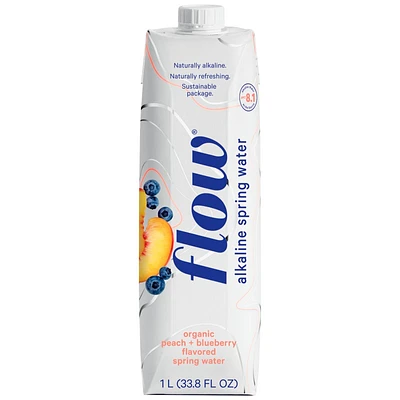 Flow Organic Alkaline Spring Water - Peach + Blueberry - 1L