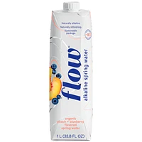 Flow Organic Alkaline Spring Water - Peach + Blueberry - 1L