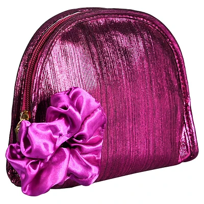 Modella Foil Round Top Cosmetic Bag - Purple