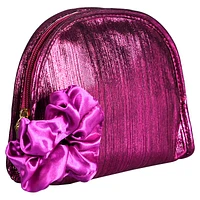 Modella Foil Round Top Cosmetic Bag - Purple