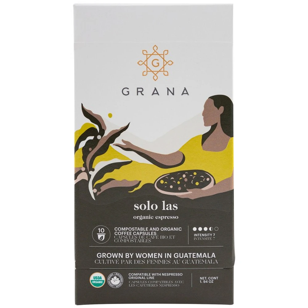 Grana Organic Coffee Capsules - Solo Las Espresso - 10s