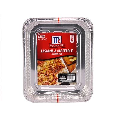 Mccormick Aluminum Pans - Lasagna and Casserole - 32x26x3.8cm - 2 pack