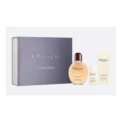 Calvin Klein Obsession Eau de Toilette, After Shave Balm and Deodorant Gift Set - 3 piece