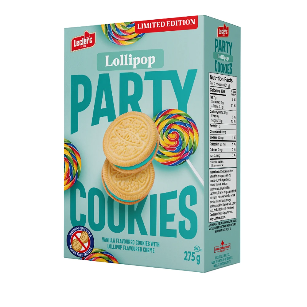 Leclerc Limited Edition Lollipop Party Cookies - 275g