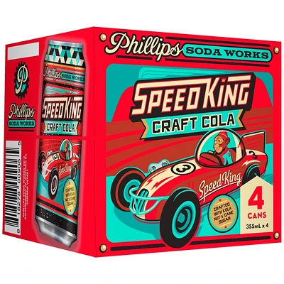 Phillips Speed King Craft Cola Soda Works - 4 X 355ml
