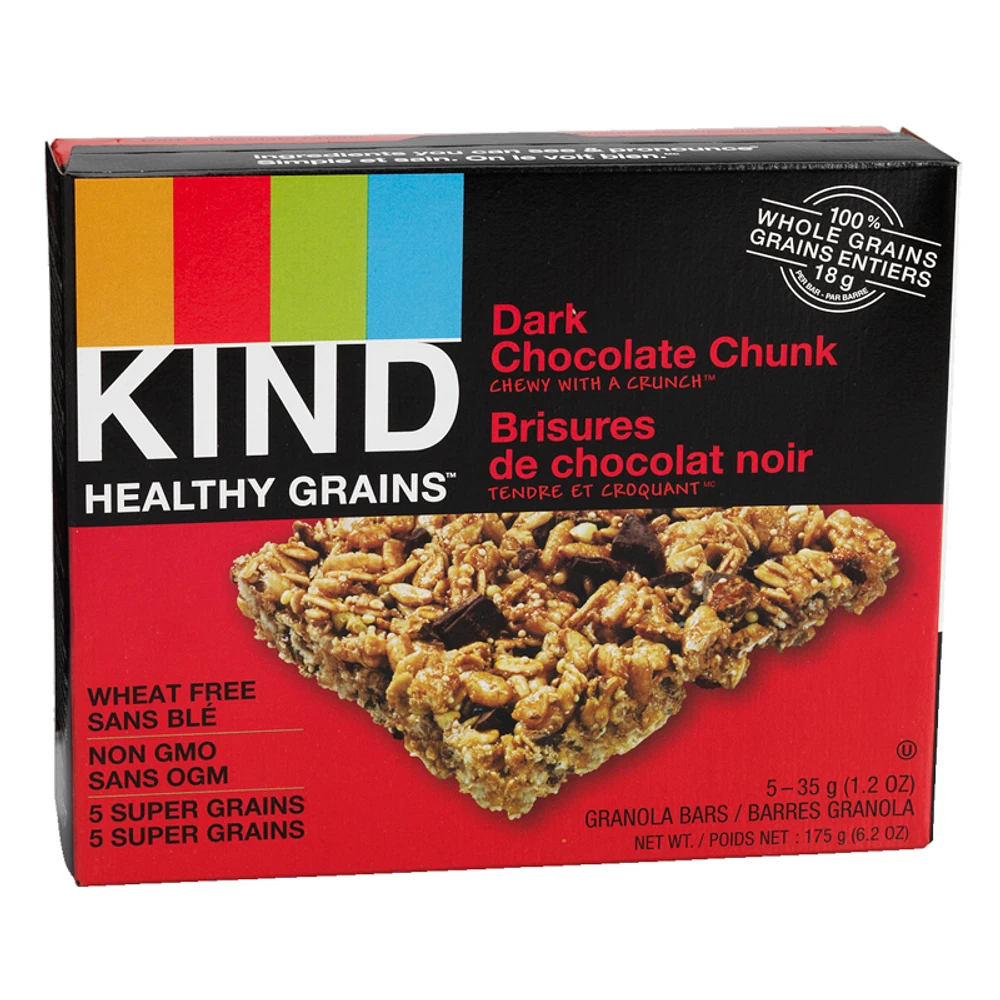 Kind Healthy Grains Bar - Dark Chocolate Chunk - 5 x 35g