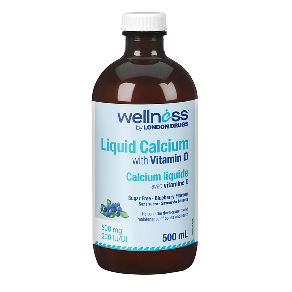 Wellness by London Drugs Liquid Calcium with Vitamin D - 500ml