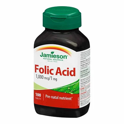 Jamieson Folic Acid 1,000 mcg/1 mg - 100's