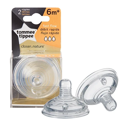 Tommee Tippee Closer to Nature Fast Flow Nipple - 2 pack