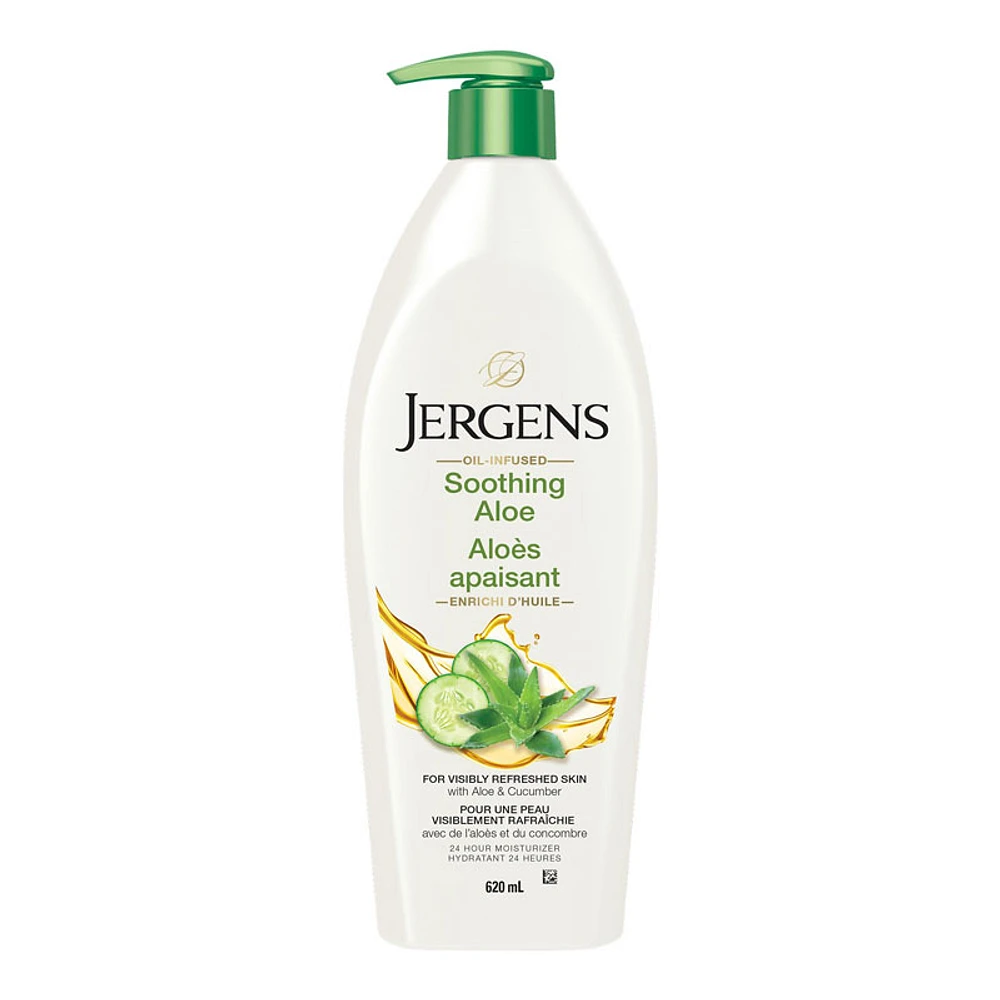Jergens Oil Infused Soothing Aloe Lotion - Aloe & Cucumber - 620ml