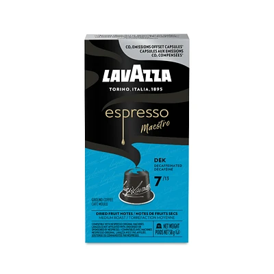Lavazza Espresso Maestro Decaf Ground Coffee - Dried Fruit Notes - Medium Roast - 10s