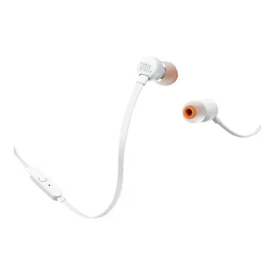 JBL Tune 110 In-Ear Wired Headphone - White - JBLT110WHTAM