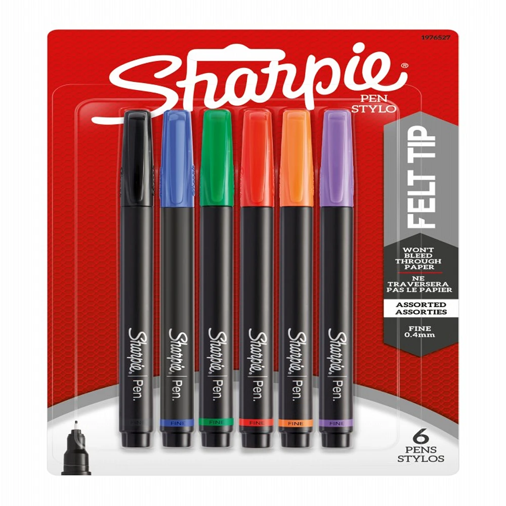 Sharpie Fine Point Pens - 0.4mm - 6 Pack