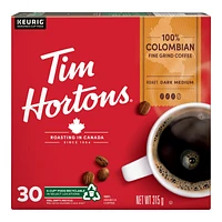 K-Cup Tim Hortons Coffee - 100% Colombian - 30s