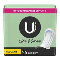 U by Kotex Clean & Secure Maxi Sanitary Pads - Regular - 24's