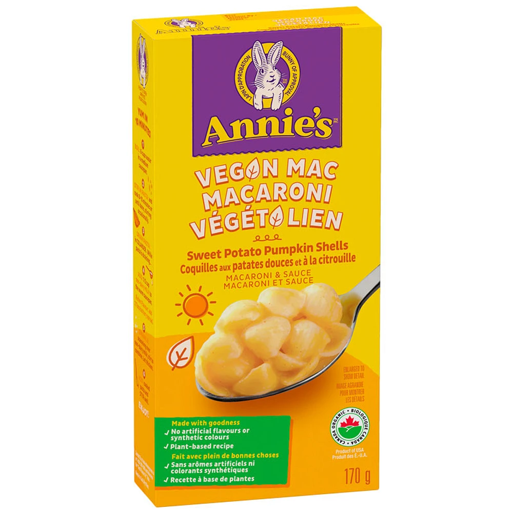 Annie's Vegan Mac Shells - Sweet Potato Pumpkin - 170g
