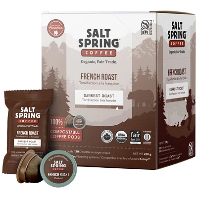 Salt Spring French Roast Pods Coffee - 20's