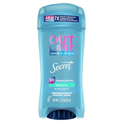 Secret Outlast Sweat & Odour Clear Gel Antiperspirant - Unscented - 73g