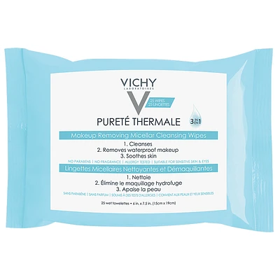 Vichy Purete Thermale Makeup Removing Micellar Cleansing Wipes - 25s