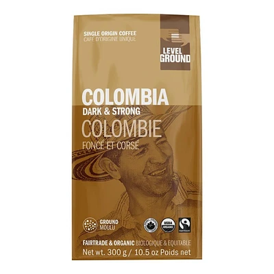 Level Ground Colombia Ground Coffee - Dark Roast - 300g