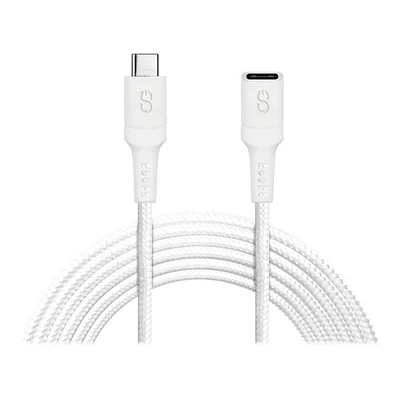 LOGiiX Piston Connect USB-C Male to Female Extension Cable - White