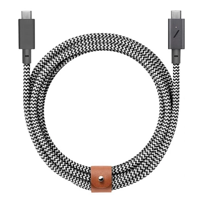 Native Union Belt Pro 100W USB-C to USB-C Cable - Zebra - 2.4m