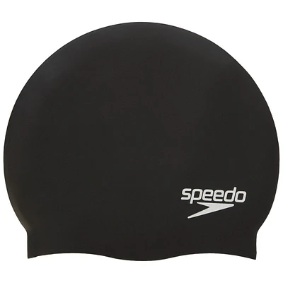 Speedo Adult Solid Silicone Swim Cap - Black