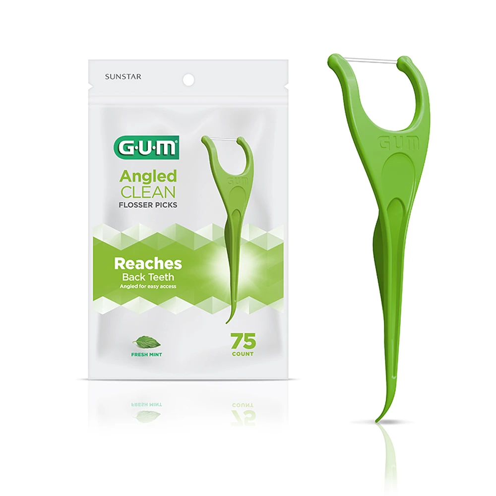 G.U.M Angled Flosser Picks - Fresh Mint - 75s