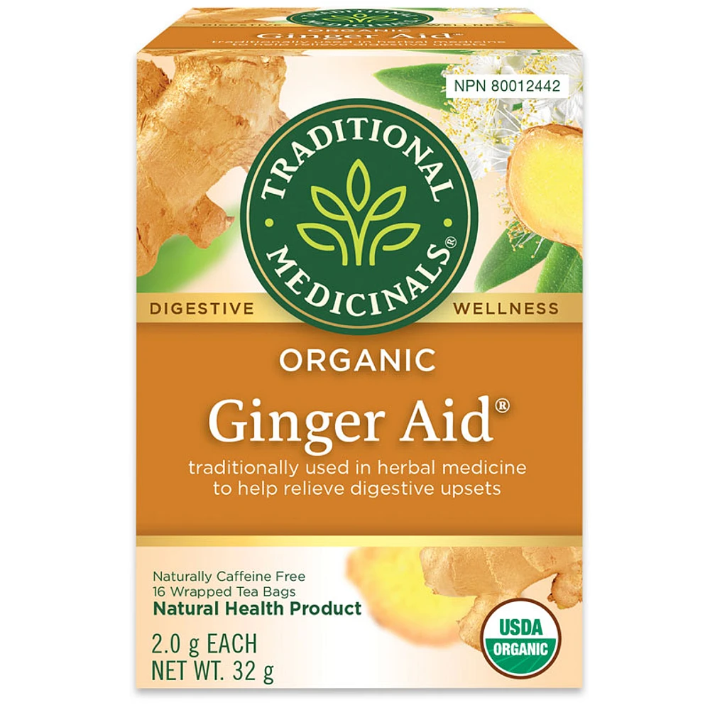 Traditional Medicinals Organic Wrapped Tea Bags - Ginger Aid - 16's