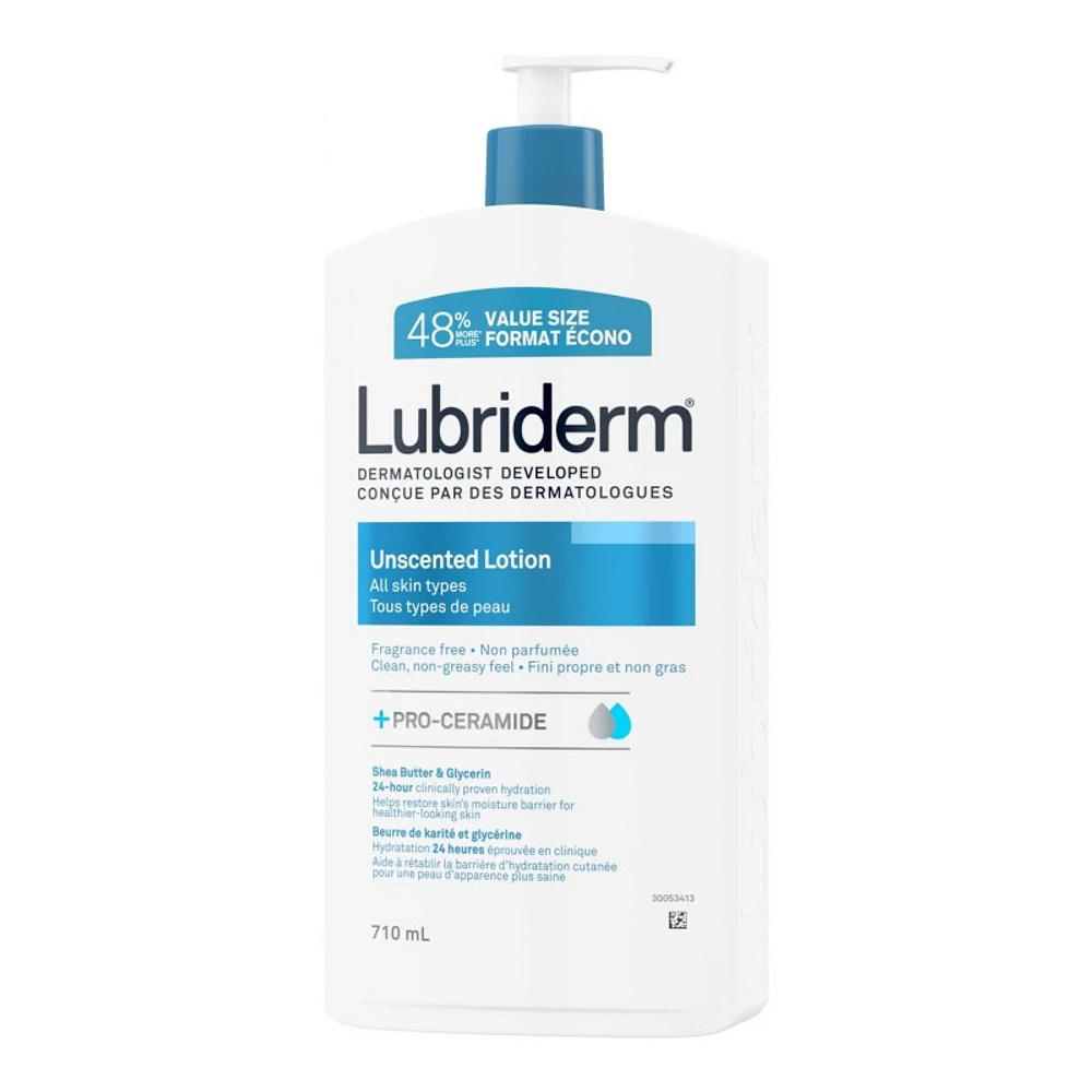 Lubriderm Unscented Lotion - Normal to Dry Skin - 710ml