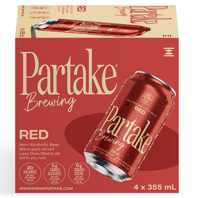 Partake Brewing Non Alcoholic Beer - Red Ale - 4 x 355ml