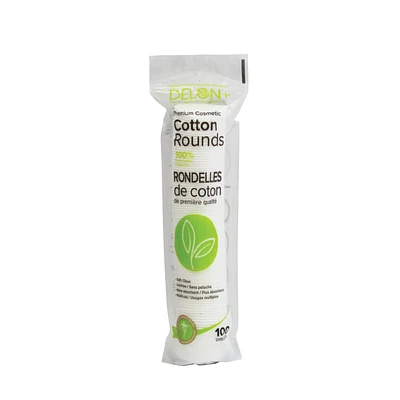 Delon Premium Cosmetic Cotton Rounds - 100 units
