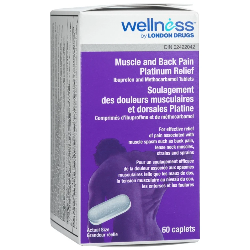 Wellness by London Drugs Muscle and Back Pain Platinum Relief - 60 Caplets