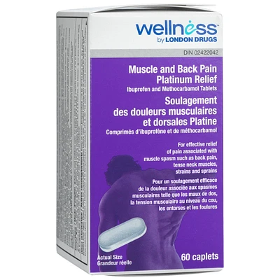Wellness by London Drugs Muscle and Back Pain Platinum Relief - 60 Caplets