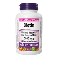 Webber Naturals Biotin Capsules - 5000mcg - 60s