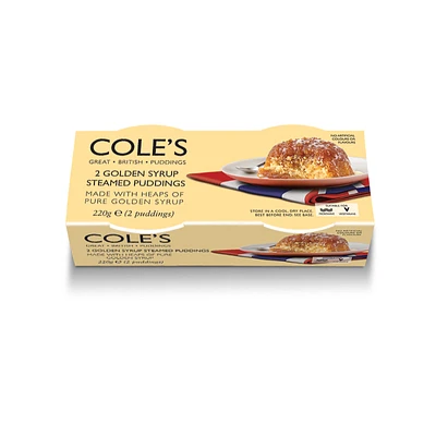 Cole's Golden Syrup Steamed Pudding Twin Pack - 2 x 110g