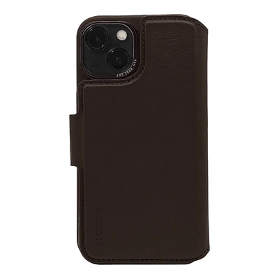 Decoded Leather Detachable Wallet MagSafe Flip Cover for iPhone 14 Plus - Chocolate Brown