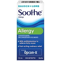 Bausch & Lomb Soothe Allergy Decongestant Eye Drops - 15ml