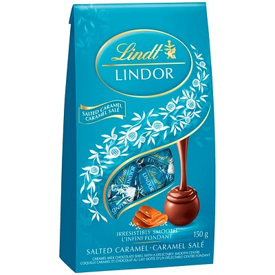 Lindt LINDOR Milk Chocolates - Salted Caramel - 150g Bag