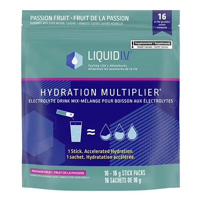 Liquid I.V. Hydration Multiplier Electrolyte Drink Mix Stick Packs - Passion Fruit - 16's