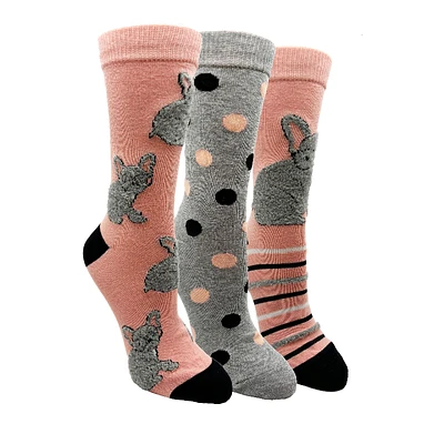 Wildfeet Fuzzy Frenchie Socks - Pink