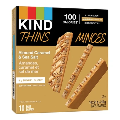 KIND Thins - Nut Bar - Almond Caramel & Sea Salt - pack of 10