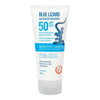 Blue Lizard Australian Mineral Sunscreen - Sensitive - SPF 50 - 89ml