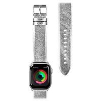 Laut METALLIC Leather Watch Strap for Apple Watch - 38/40mm - Silver - LAWSMESL