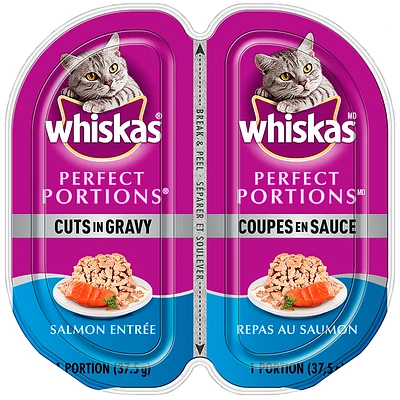 Whiskas Perfect Portion Cuts in Gravy - Salmon Entree - 2 x 37.5g