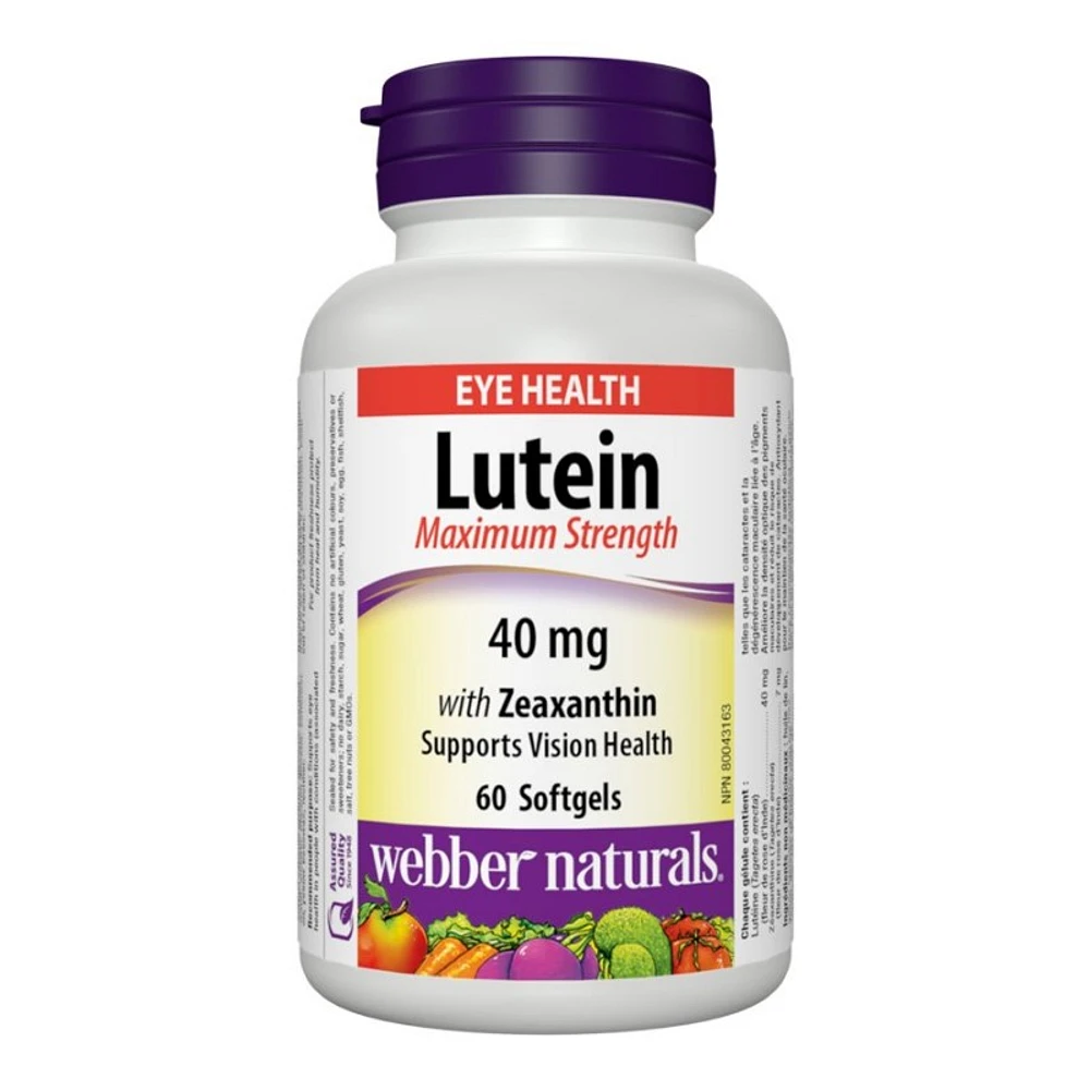 Webber Naturals Maximum Strength Lutein with Zeaxanthin Softgels - 60's
