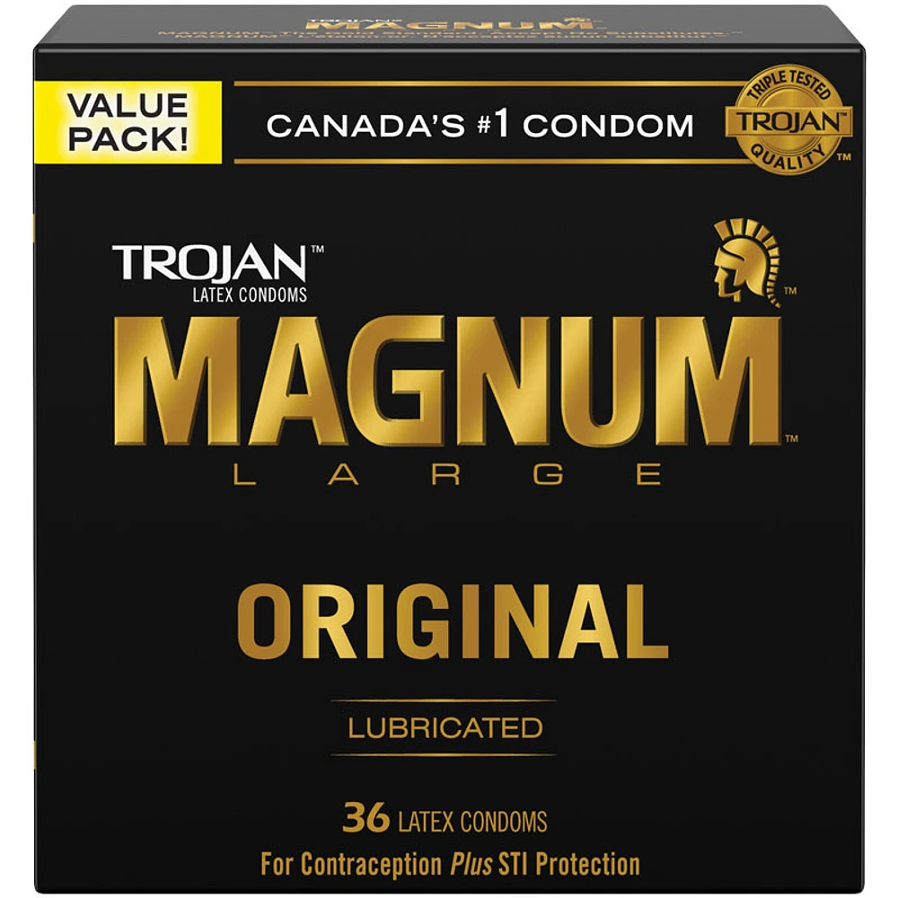 Trojan Magnum Large Original Lubricated Latex Condoms - 36's