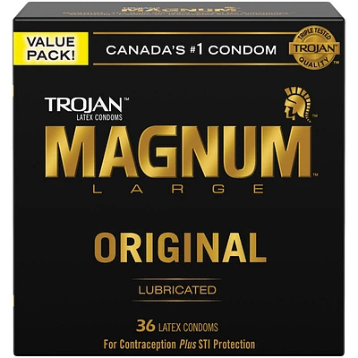 Trojan Magnum Large Original Lubricated Latex Condoms - 36's