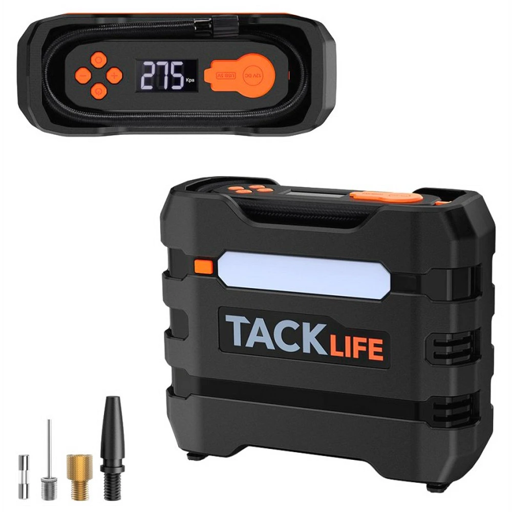 Tacklife Tire Inflator 12V DC Portable Air Compressor - Black